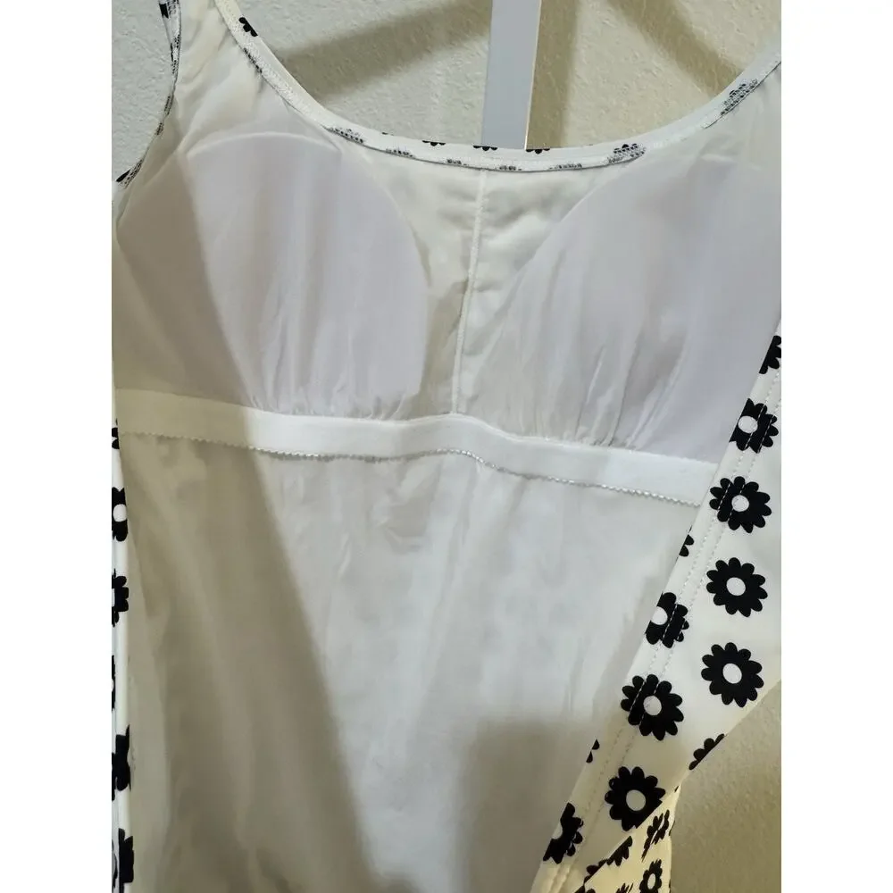 Tory Burch Tank One Piece Swimsuit Tory Black White Geometric Sz S